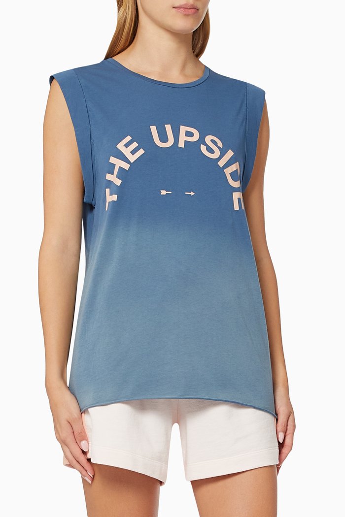 

Muscle Tank Top in Cotton Jersey, Blue