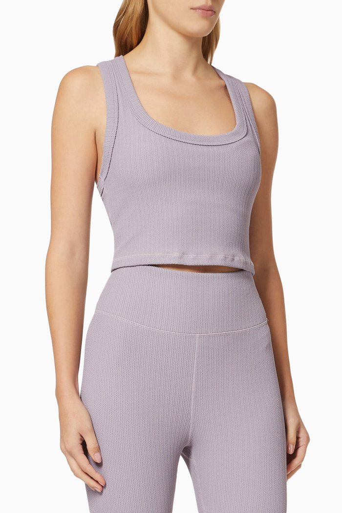 

Leandra Crop Top in Jacquard, Purple