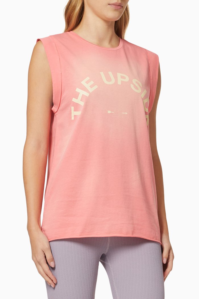 

Muscle Tank Top in Cotton Jersey, Pink
