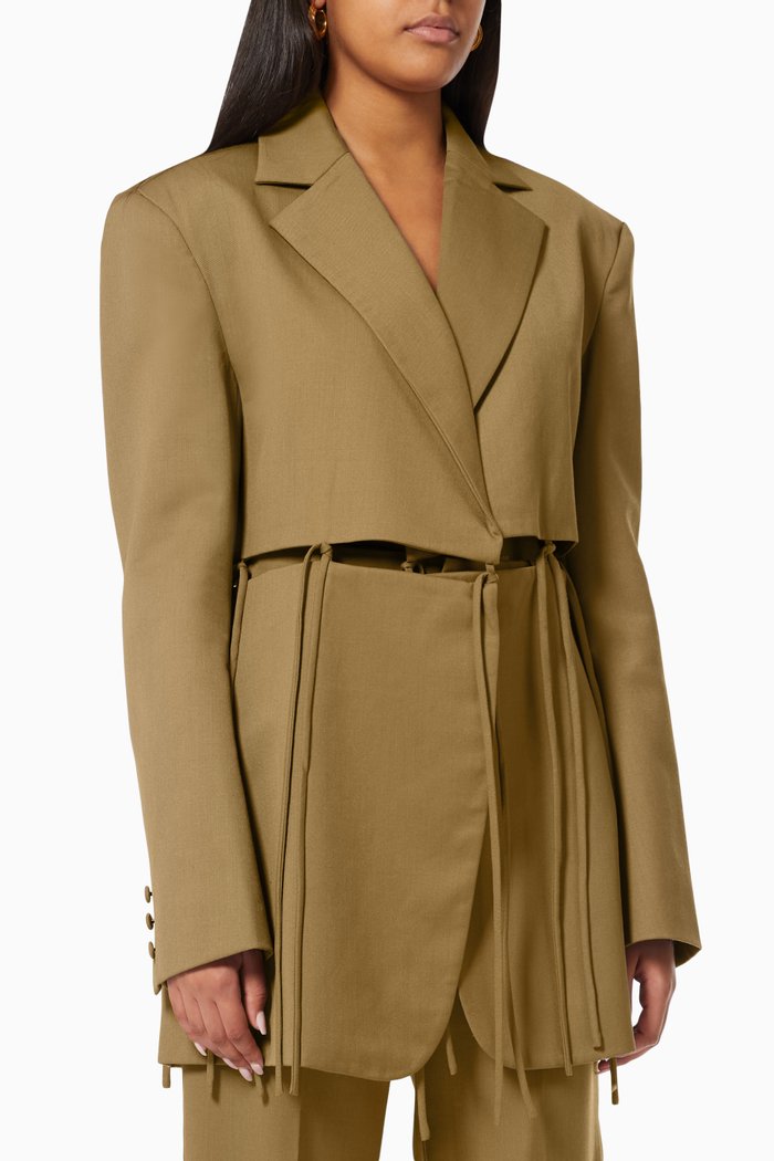 

Split Jacket in Wool, Brown