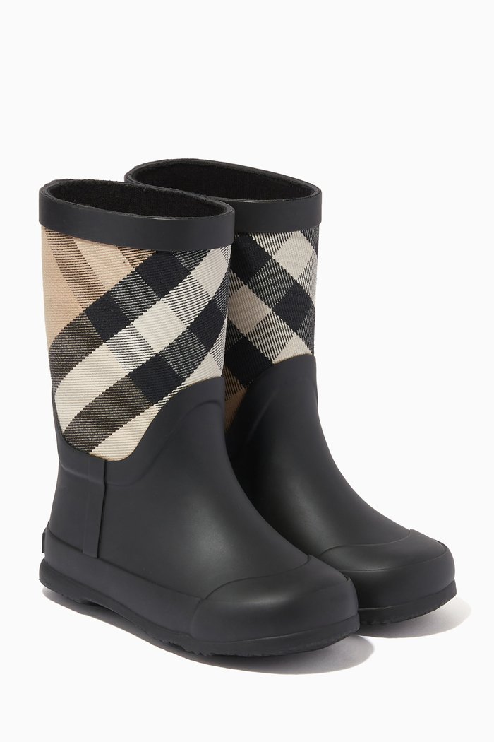 

House Check Rain Boots in Rubber, Multicolour