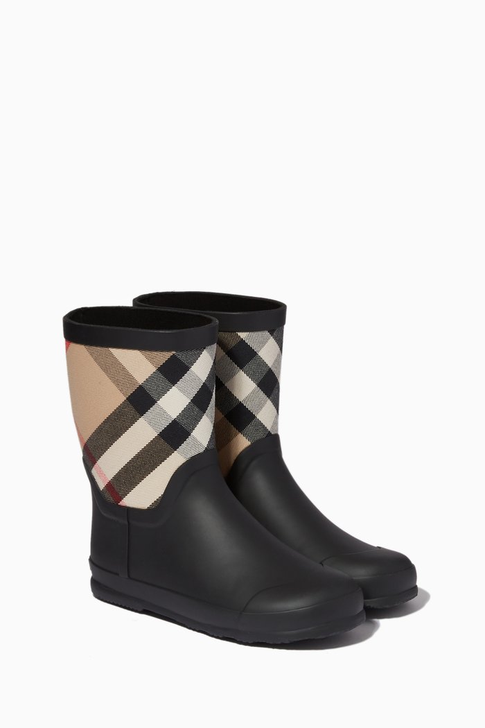 

House Check Rain Boots in Rubber, Multicolour