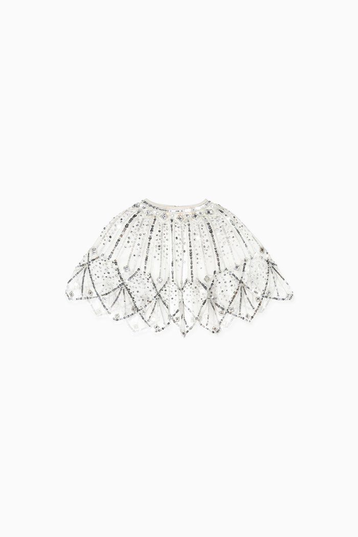 

Stargazer Embellished Cape in Tulle, Neutral