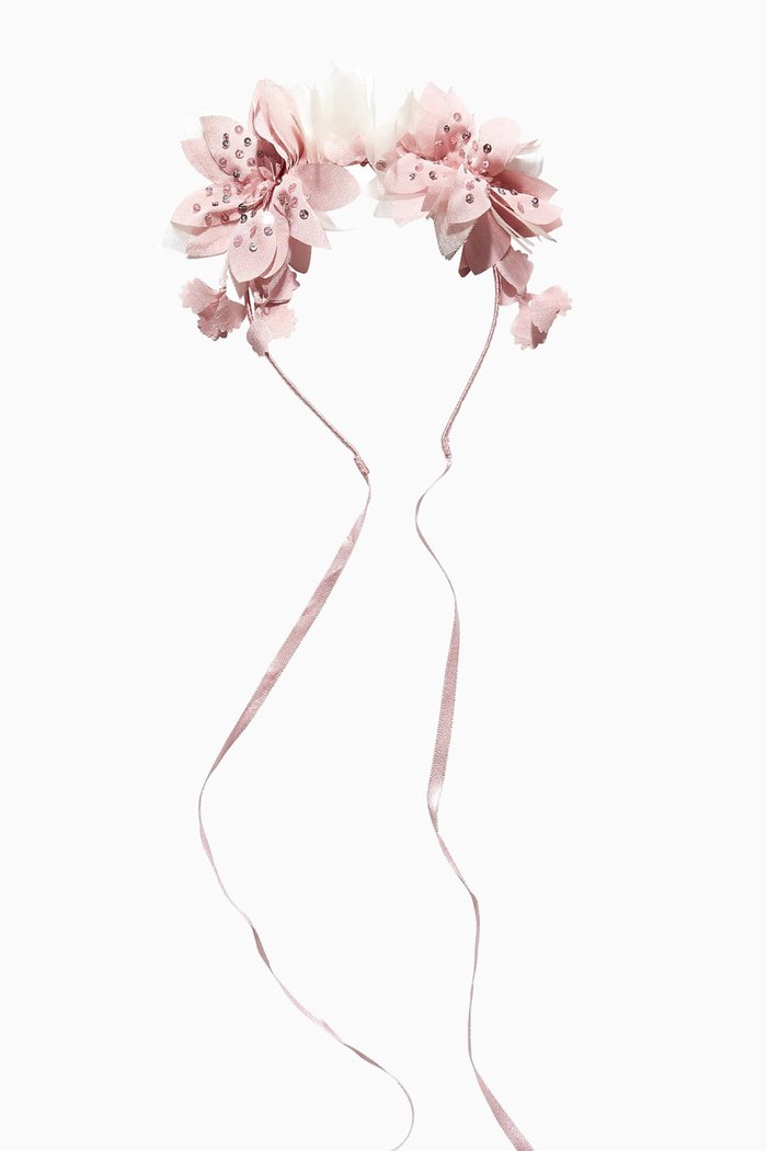 

Flutterby Headband in Satin Ribbon, Pink