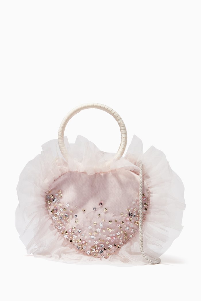 

Cross My Heart Purse in Tulle & Cotton, Pink