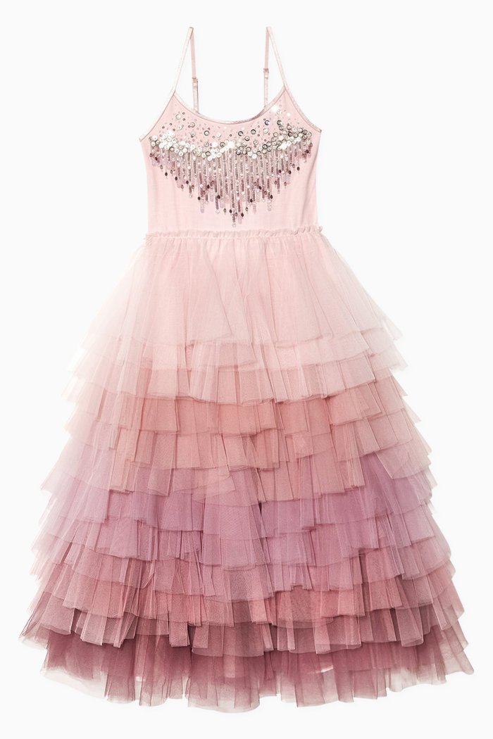 

Jewel Flower Tutu Dress in Tulle, Pink