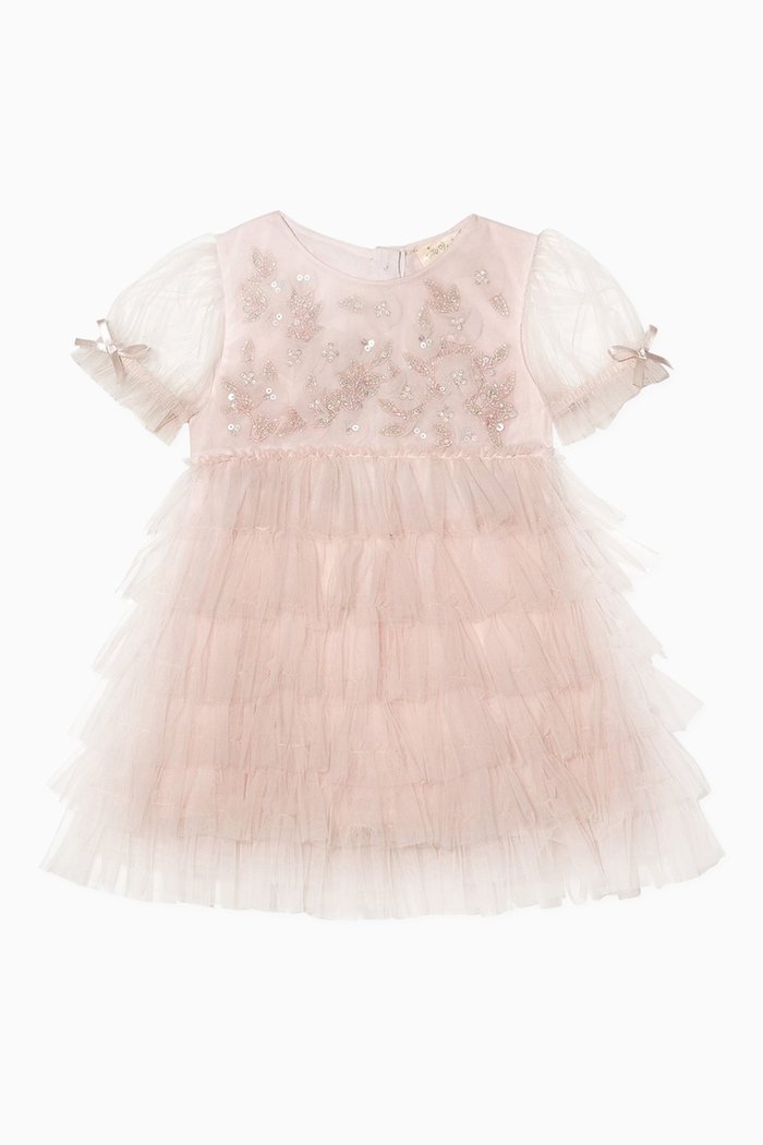 Bébé Winter Lily Dress in Tulle, Pink