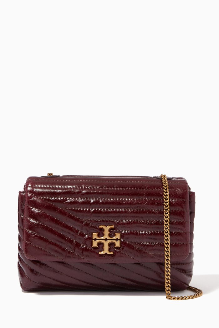 

Kira Chevron Glazed Mini Bag in Leather, Red