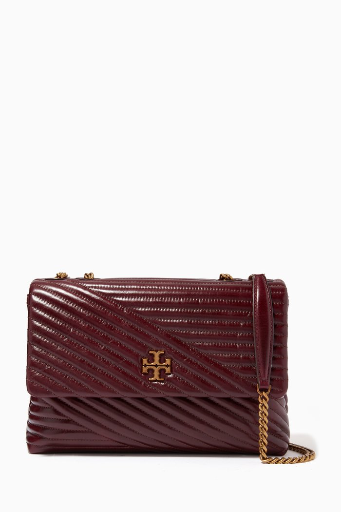 

Kira Chevron Glazed Convertible Bag in Quilted leather, Red