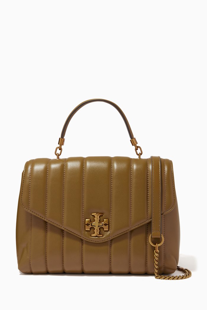 Kira Satchel in Quilted Leather, Brown