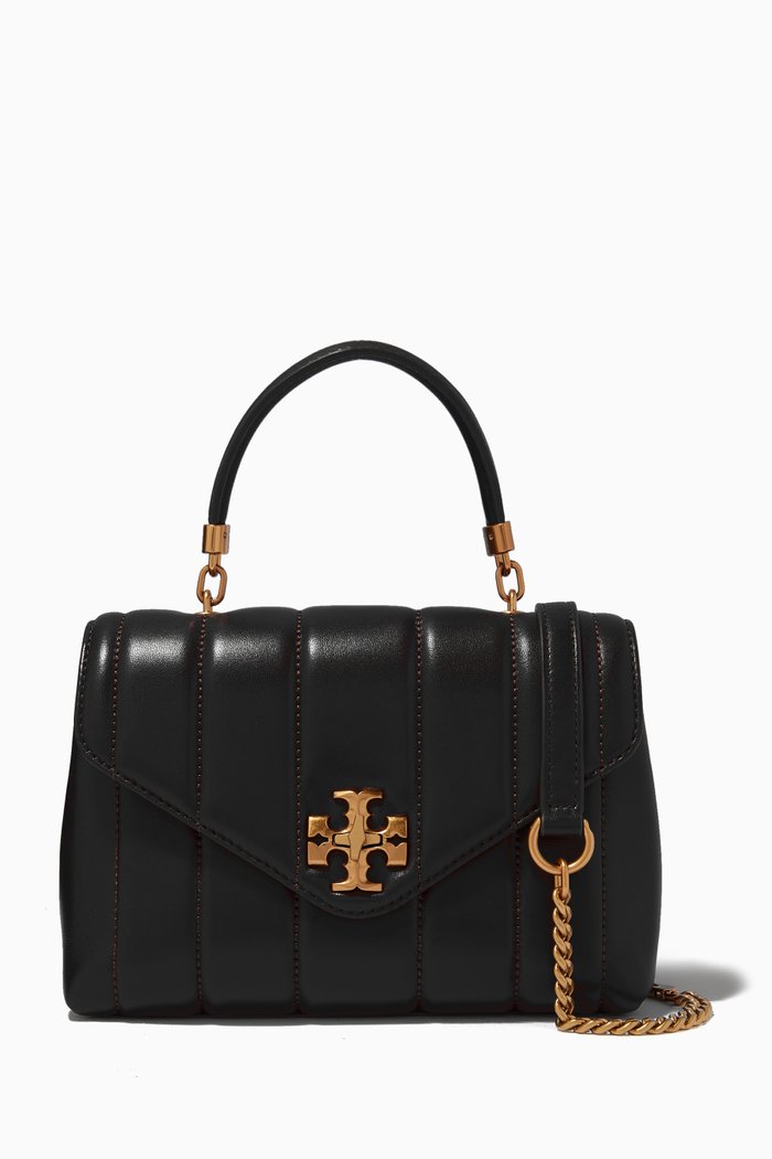 Kira Small Satchel in Quilted Leather, Black