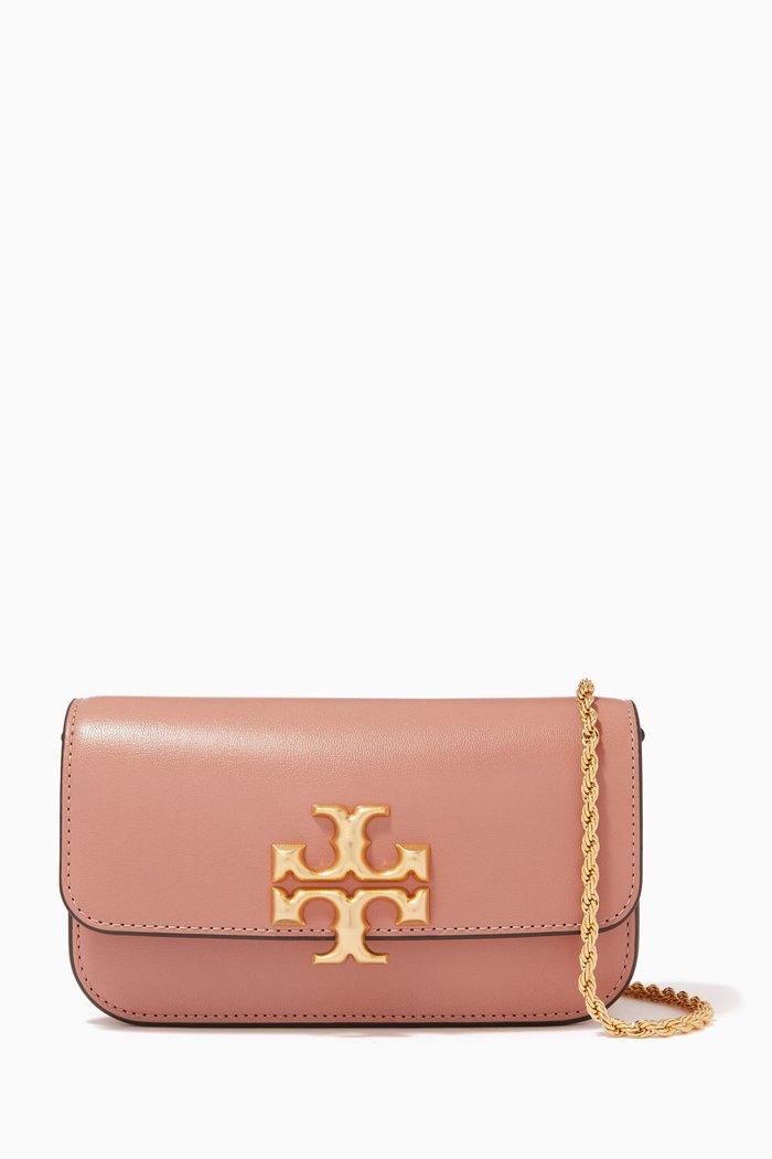 

Eleanor Phone Crossbody Bag in Textured Leather, Pink