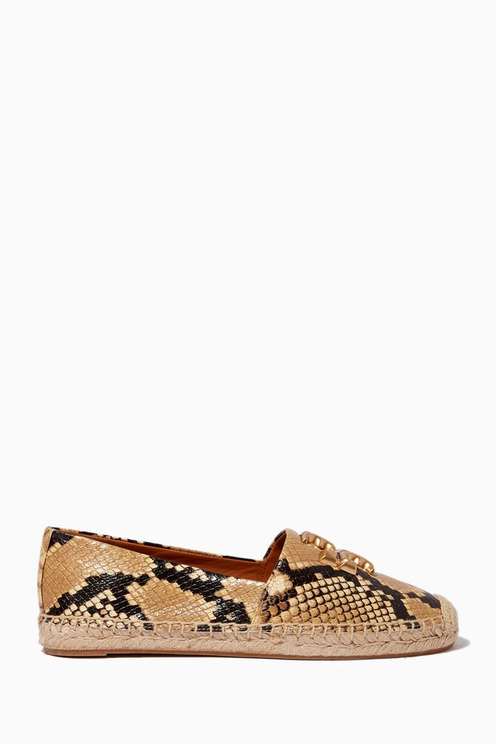 

Eleanor Espadrilles in Snake-embossed Leather, Neutral