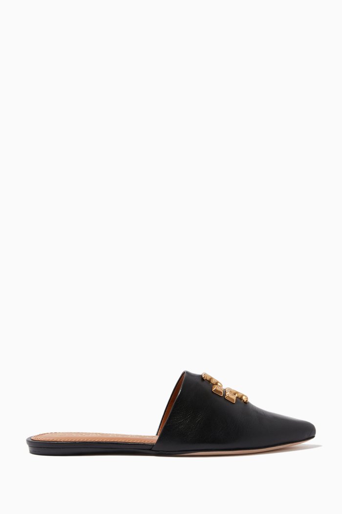 

Eleanor Mules in Leather, Black
