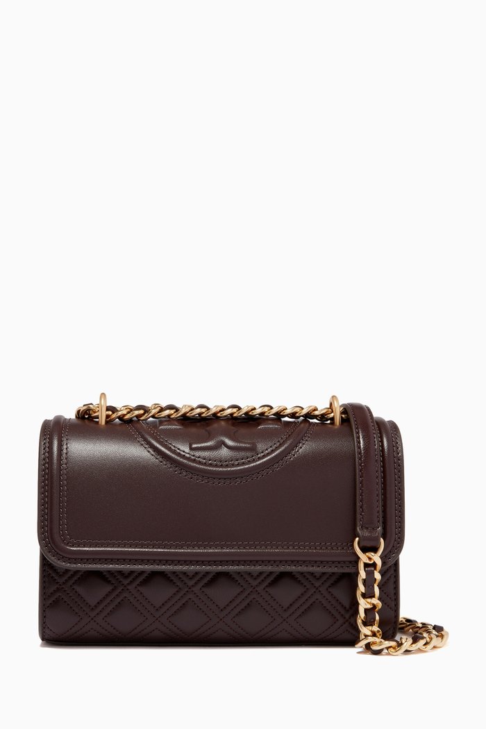 

Fleming Small Convertible Shoulder Bag in Leather, Red