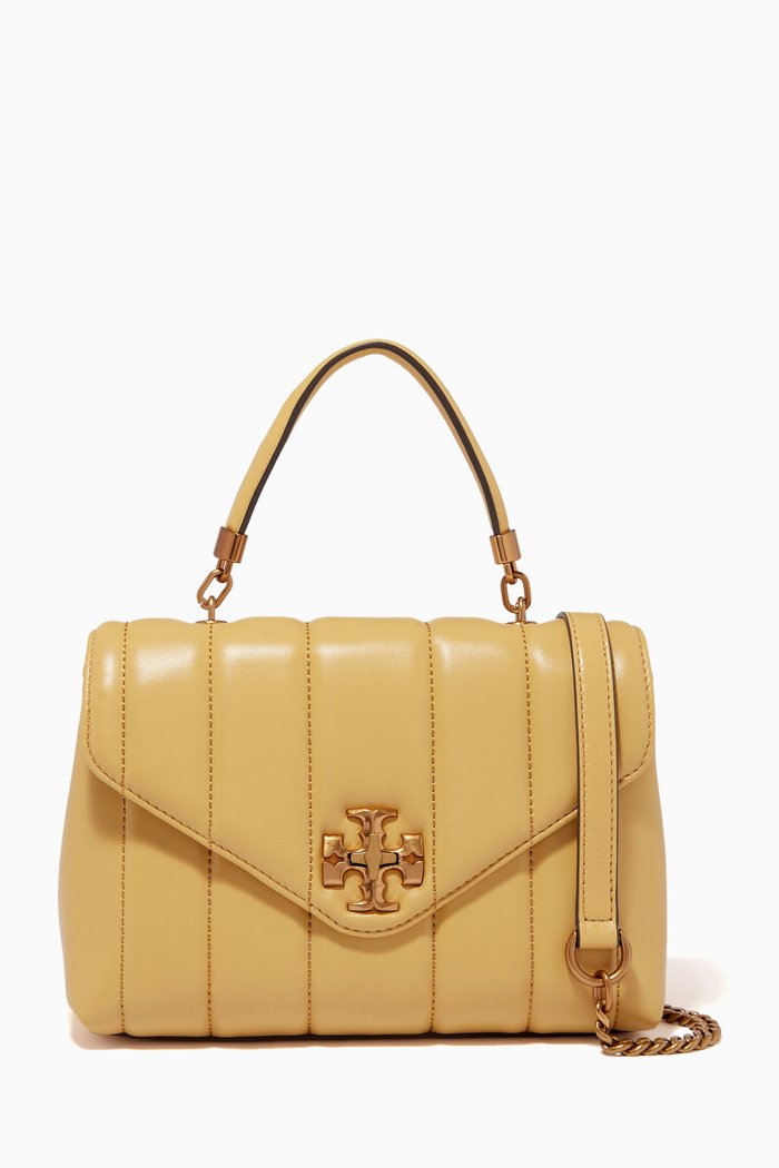 

Kira Small Satchel in Quilted Leather, Yellow