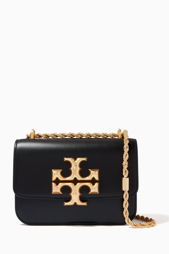

Eleanor Small Convertible Shoulder Bag in Leather, Black