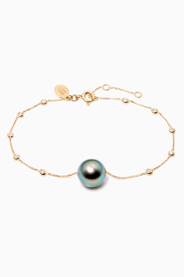 

Links of Love Pearl & Diamond Bracelet in 18kt Yellow Gold