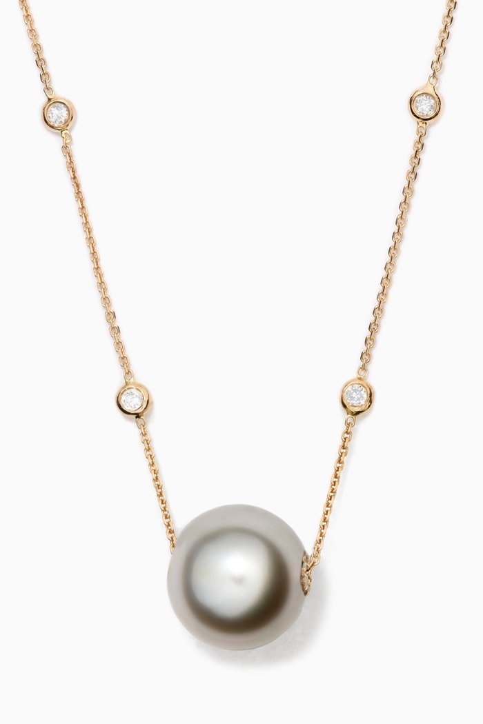 

Links of Love Pearl & Diamond Necklace in 18kt Yellow Gold