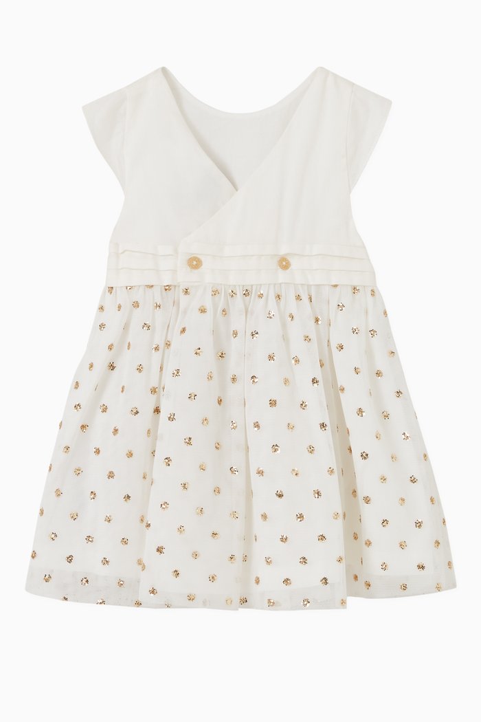 

Dress in Cotton & Glitter Polka Tulle, White