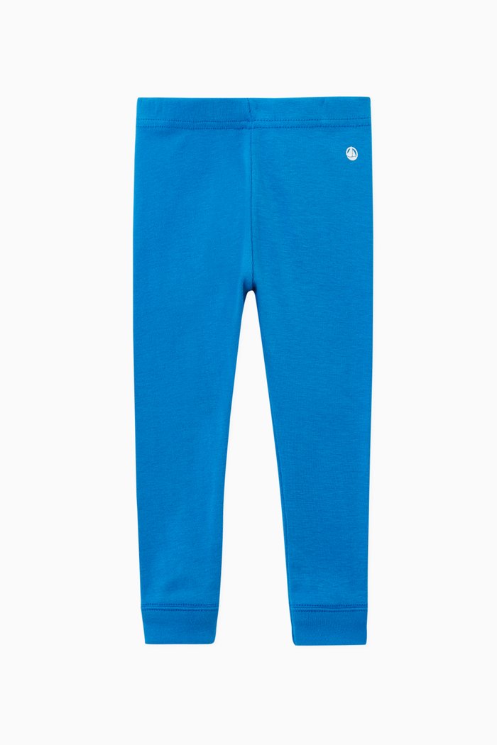 

Leggings in Cotton Rib Knit, Blue