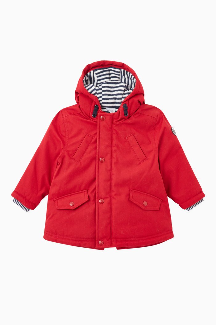 

Mid-length Parka in Coated Cotton, Red
