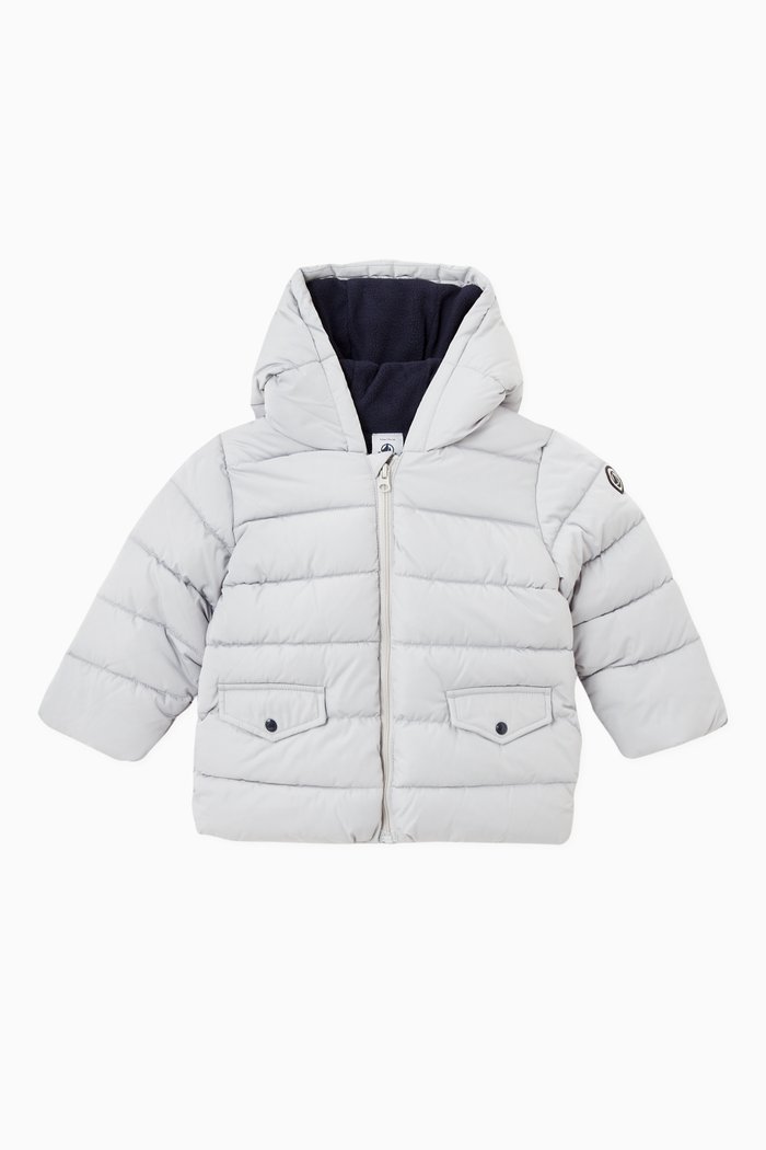 

Quilted Puffer Jacket with Recycled Padding in Waterproof Fabric, Grey