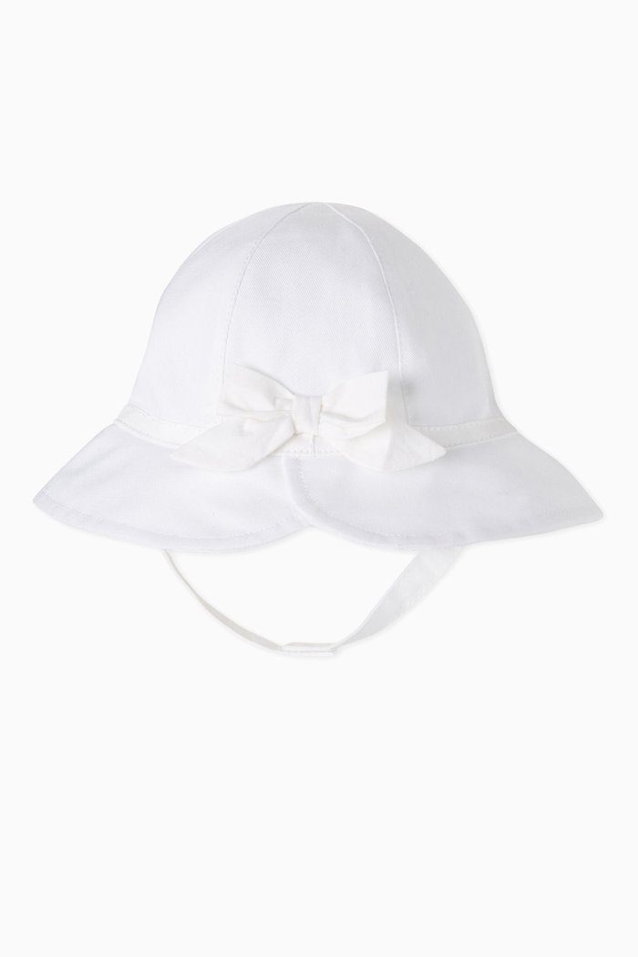 Wide-brimmed Hat in Cotton Twill, White