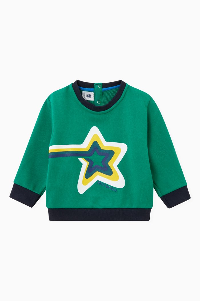

Star Sweatshirt in Cotton Fleece, Green
