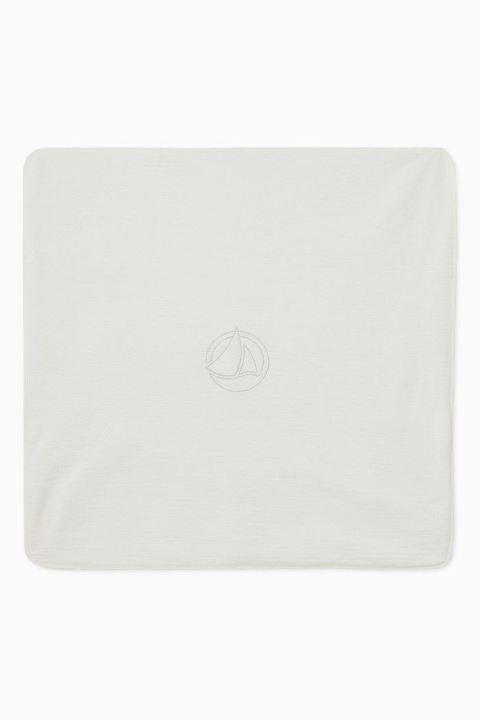 

Blanket in Organic Cotton Tube Knit, White