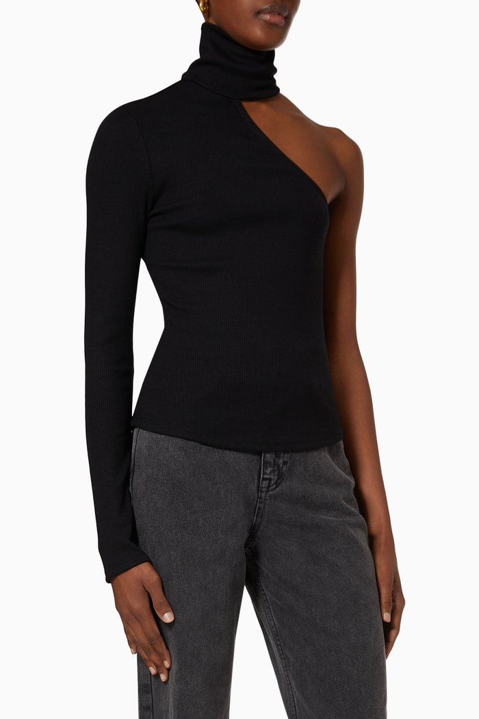 

Carved Turtleneck in Mass Rib, Black