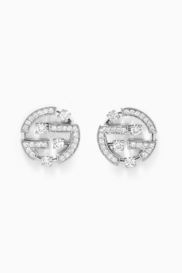 

Avenues Diamond Stud Earrings in 18kt White Gold, Silver