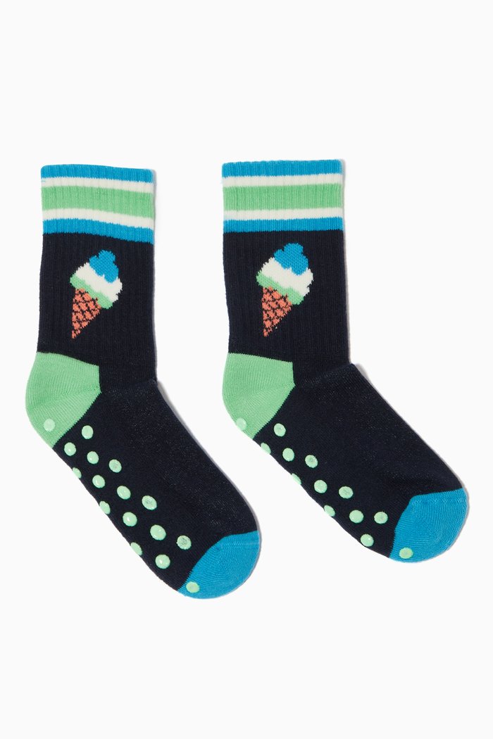 

Ice Cream Rib Socks in Stretch Cotton, Multicolour