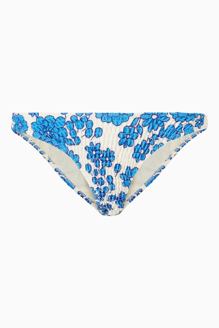 

Inesa Bikini Bottoms in Textured Nylon, Blue