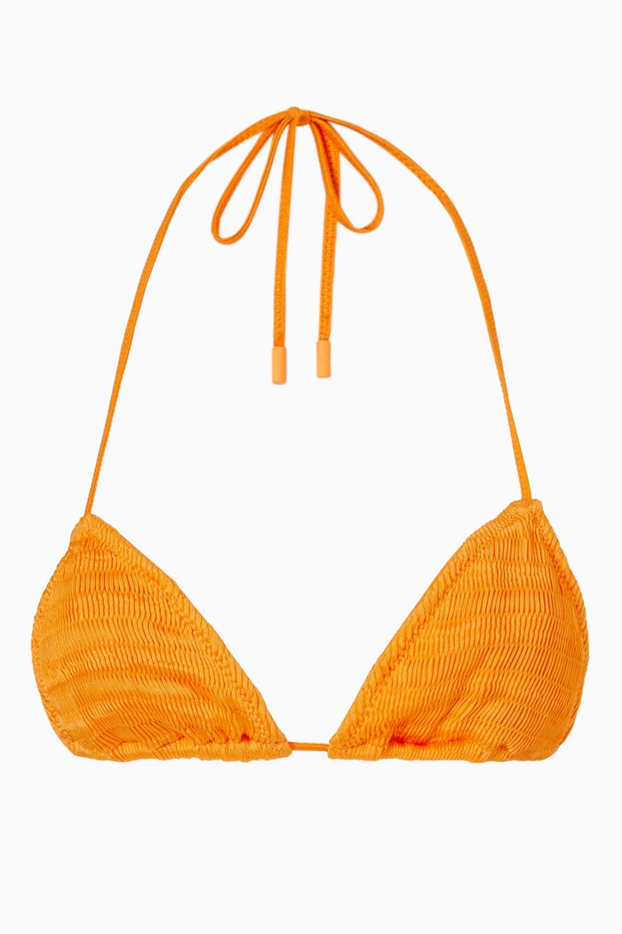 

Vinica Bikini Top in Textured Nylon, Orange