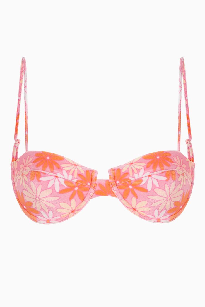 

Rhian Bikini Top in Italian Velvet, Pink