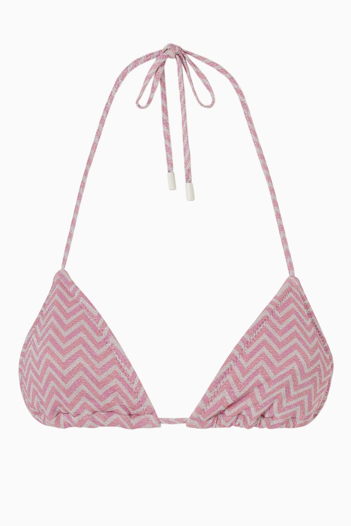 

Vinica Bikini Top in Lurex Sparkle, Pink