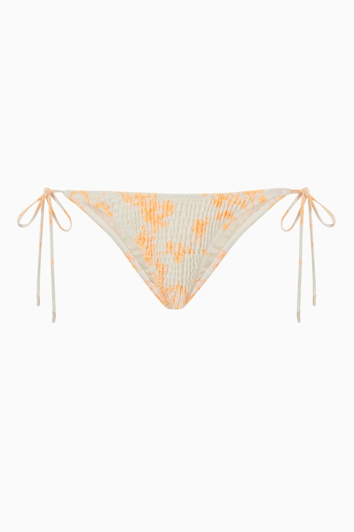 Vinica Bikini Bottoms in Crinkle Nylon, Orange