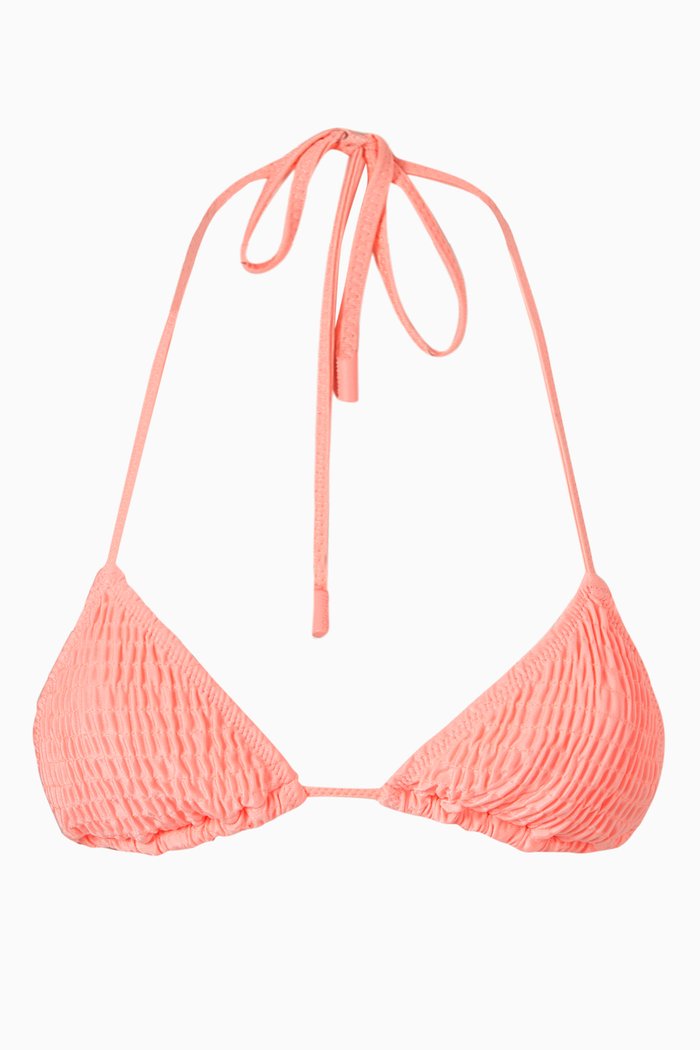 

Vinica Bikini Top in Crinkle Nylon, Pink