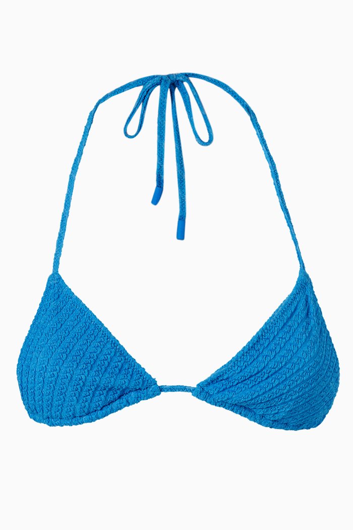 

Arias Bikini Top in Textured Nylon, Blue