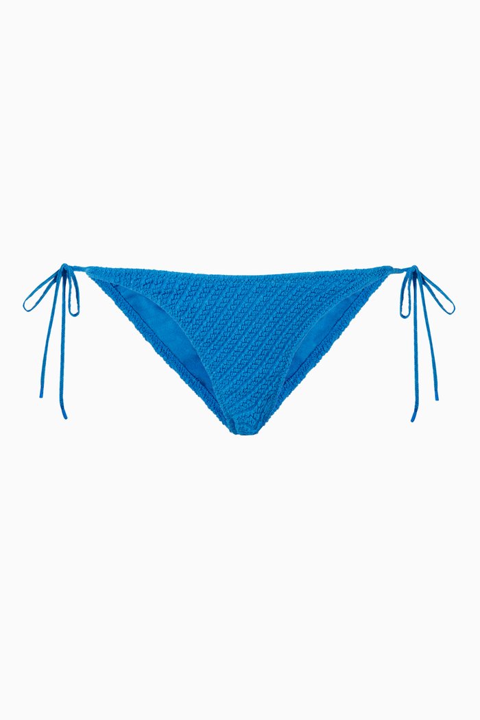 

Arias Bikini Bottoms in Textured Nylon, Blue