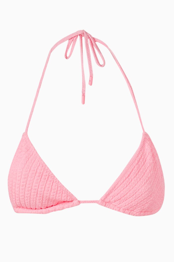 

Arias Bikini Top in Textured Nylon, Pink