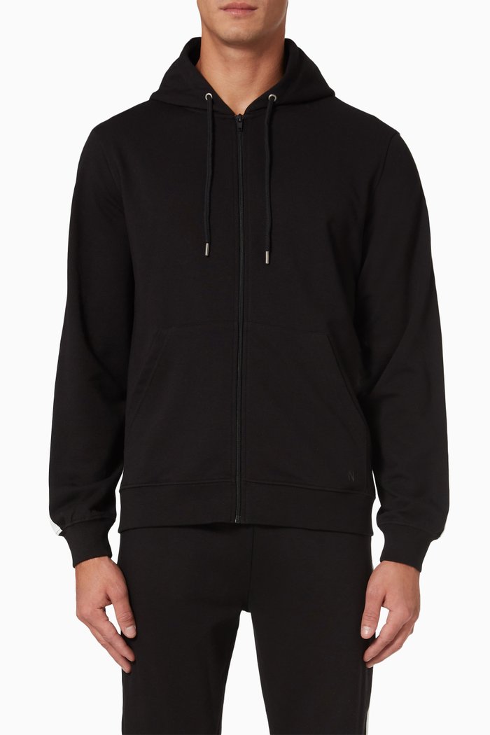 

Atlanta Zip Hoodie in Jersey, Black