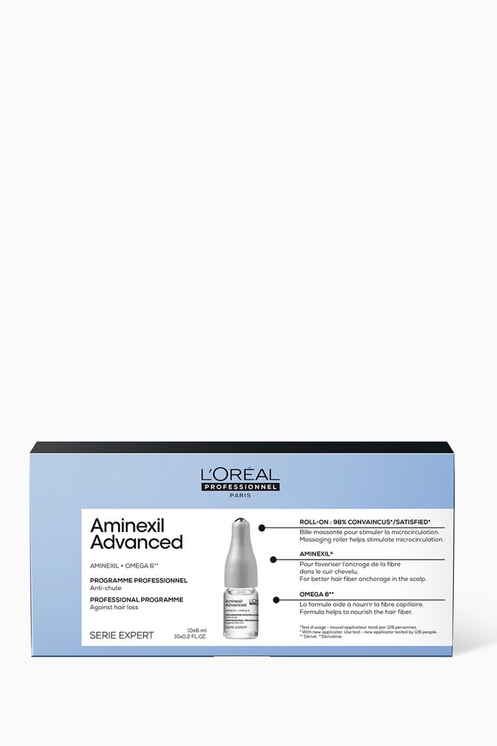 

Aminexil Advanced Roll-On Dual-Action Scalp & Anti-Thinning Hair Treatment, 10 x 6ml, Colourless