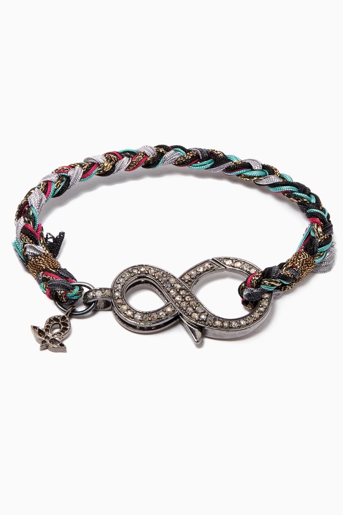 

Infinity Clasp Diamond Bracelet in Sterling Silver, Pink