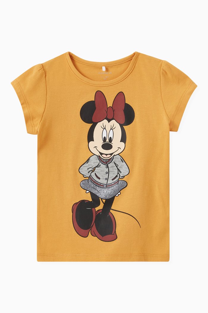 

Minnie Mouse Print T-shirt in Stretch Cotton, Yellow