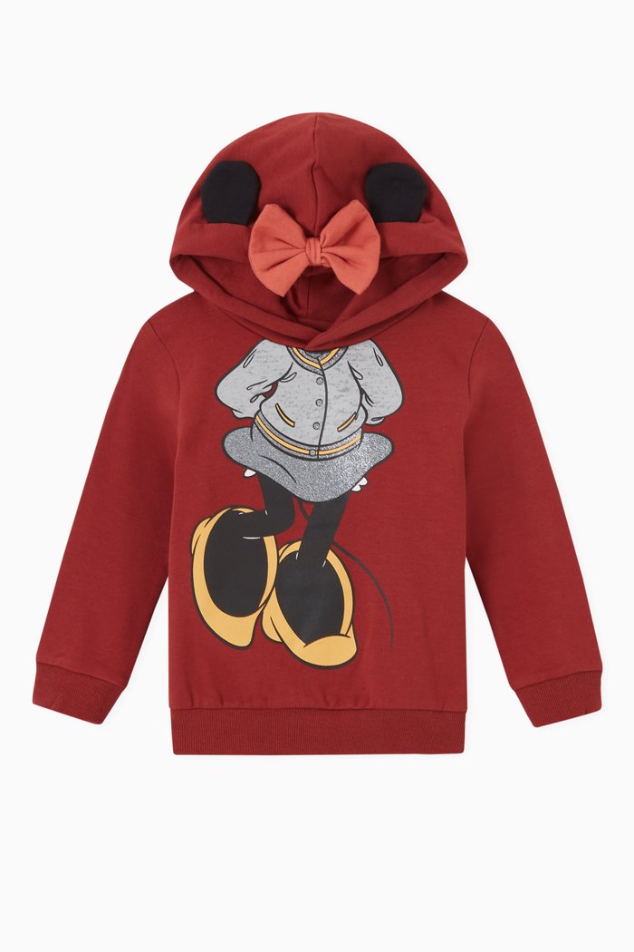 Minnie Mouse Hoodie in Stretch Cotton, Brown