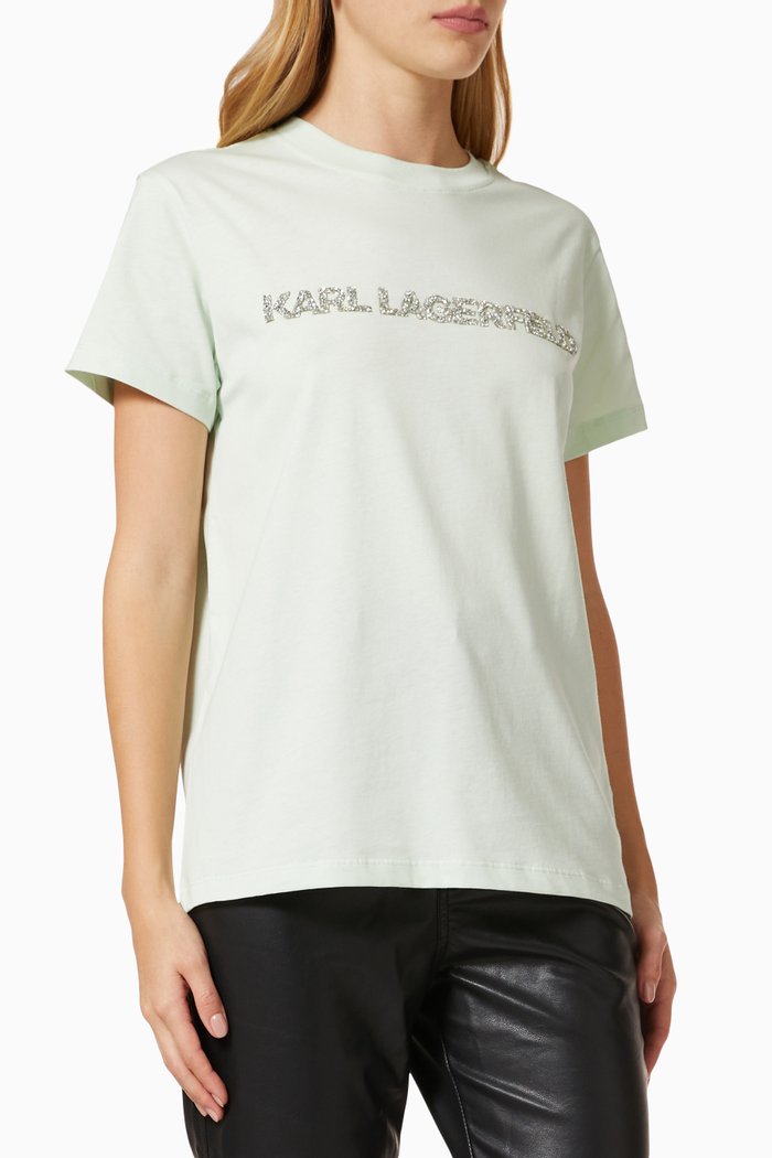 

Kandy Krush Karl Logo T-shirt in Cotton, Green