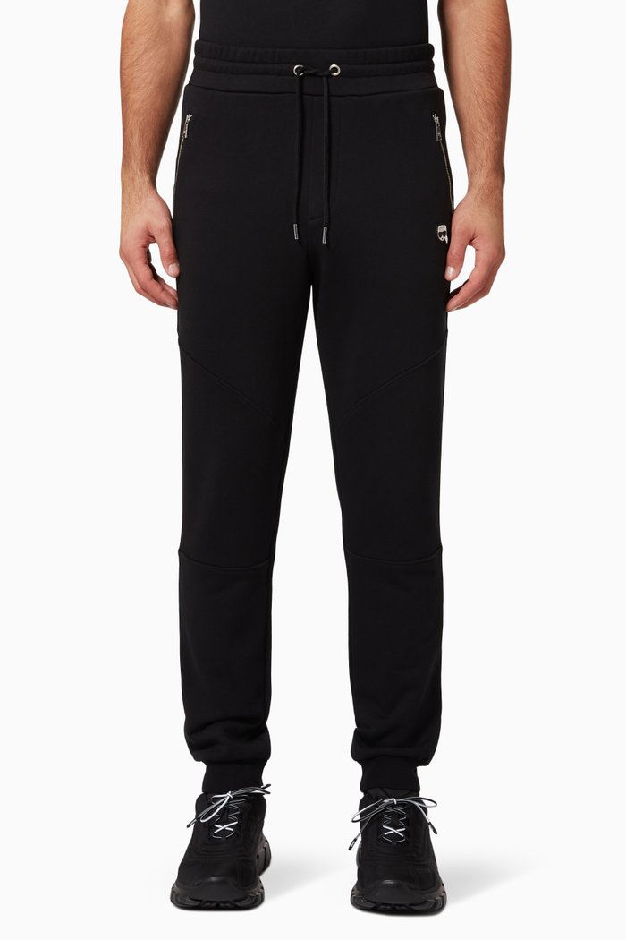 Ikonik Biker Pants in Cotton Fleece, Black