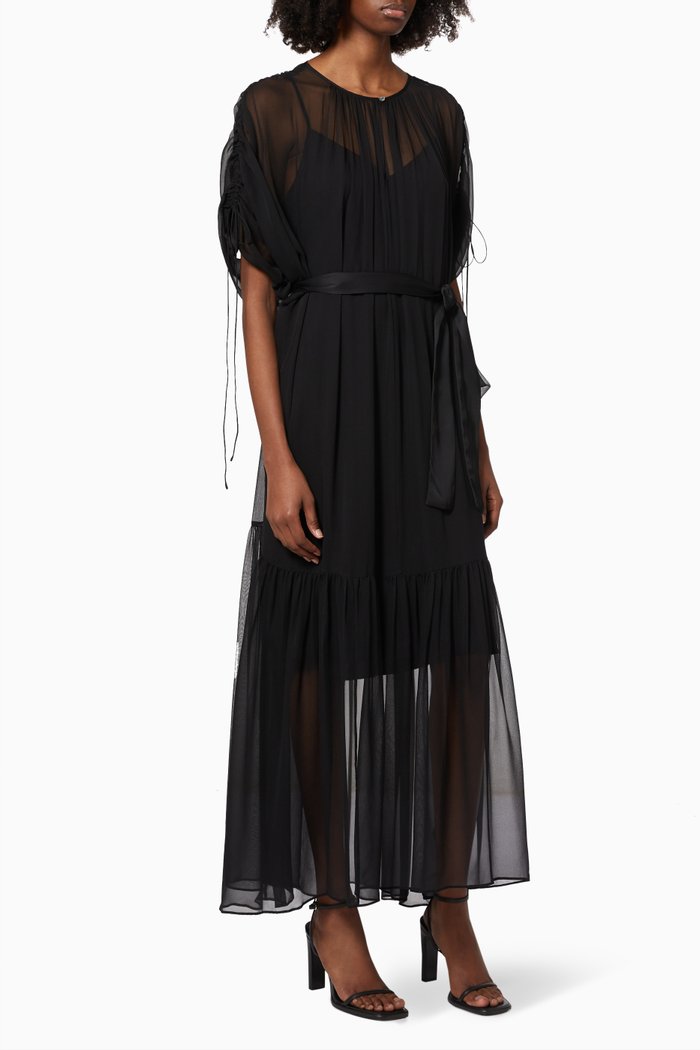 

Silk Maxi Evening Dress, Black